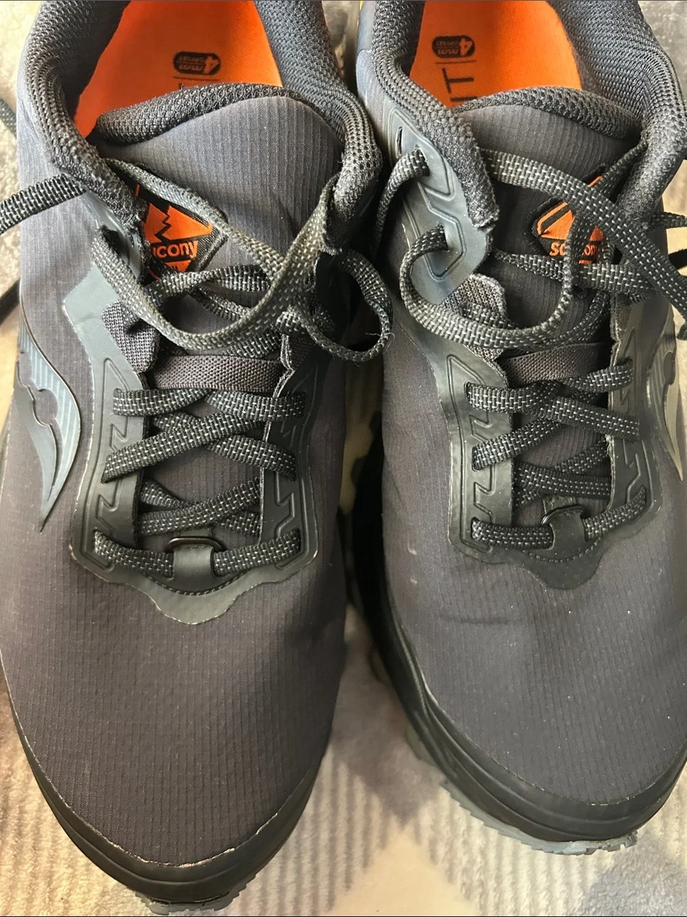 Saucony Men’s Trail Shoes - Charcoal with Orange Interior